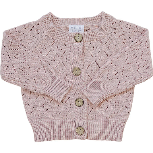 Pink Pointelle Cardigan