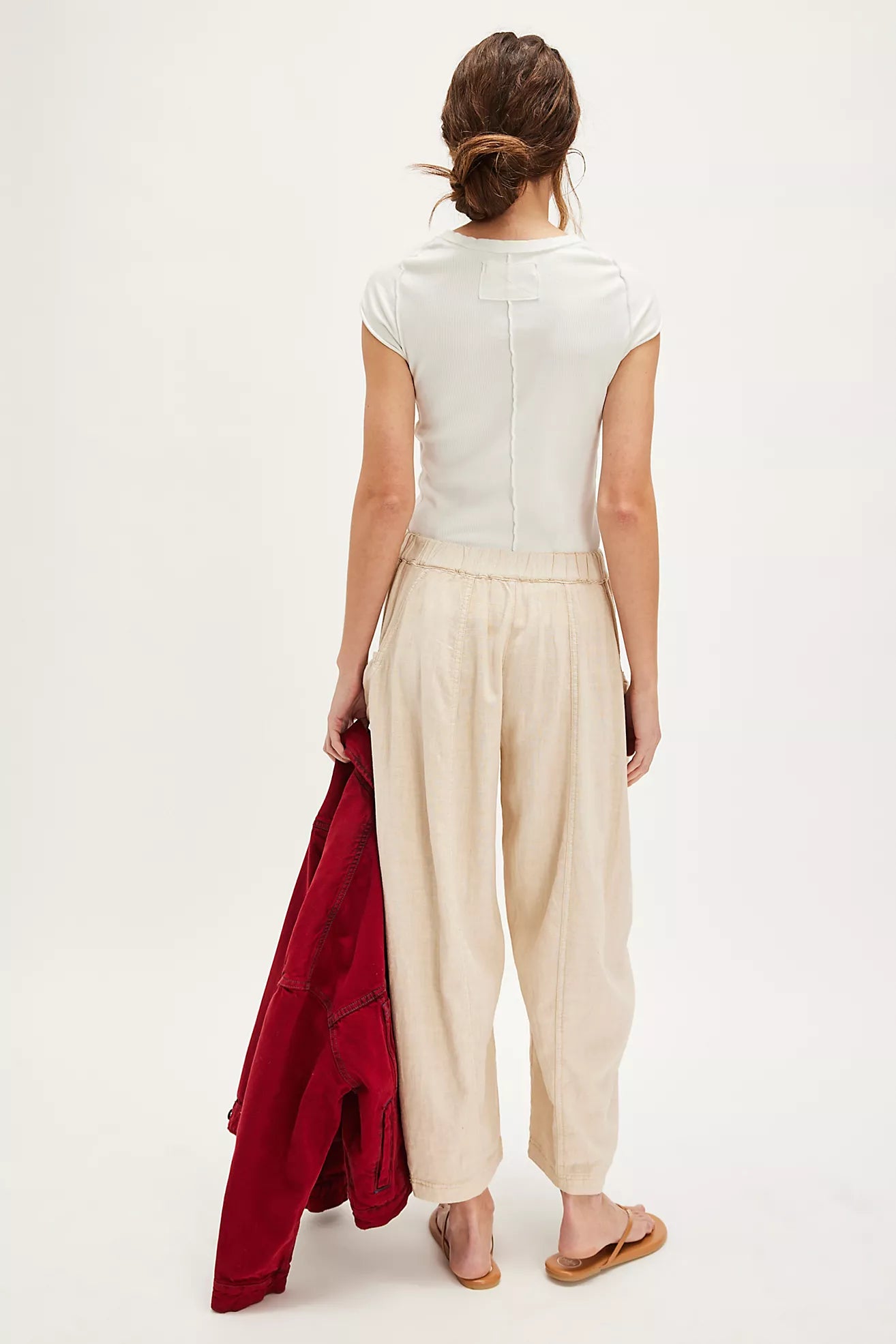 High Road Pull On Linen Barrel Pants