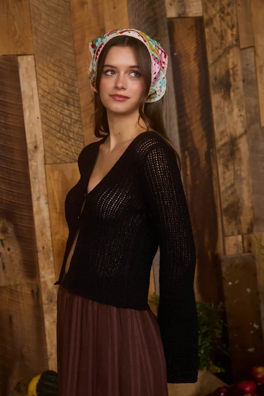 Bell Sleeved Knit Cardigan