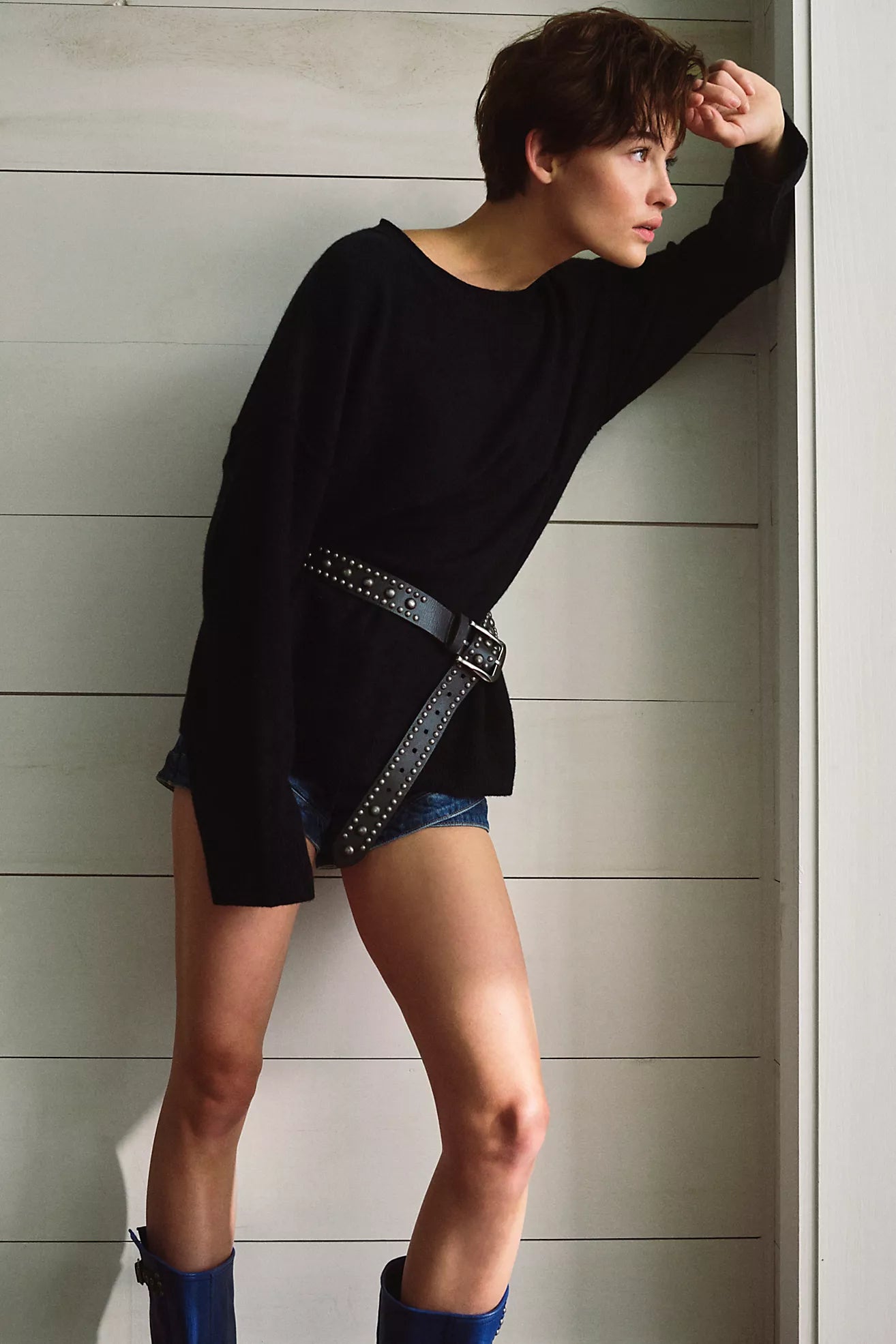 Sola Stud Belt in Black