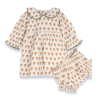 Ina Block Floral Print Dress and Bloomers Set