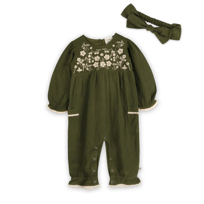 Juniper Embroidered Jumpsuit and Headband
