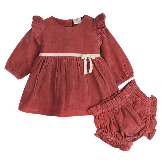 Amber Velvet Dress and Bloomer Set