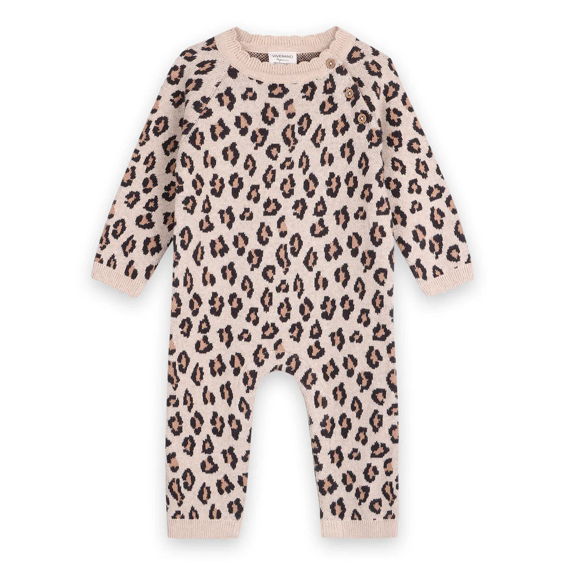 Leopard Jacquard Knit Ruffle Jumpsuit
