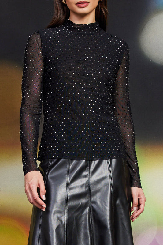 Black Mesh Mock