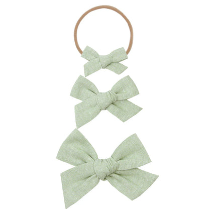 Linen Bow Medium Headband