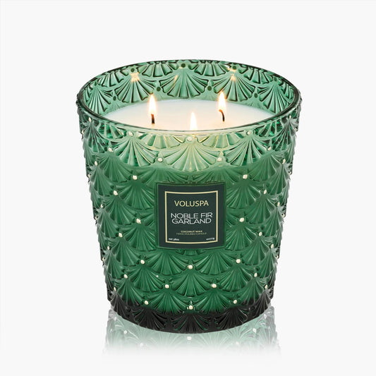 Noble Fir Garland Hearth 3 Wick