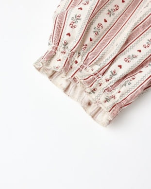 Candy Cane Stripe Ruffle Pajama Set