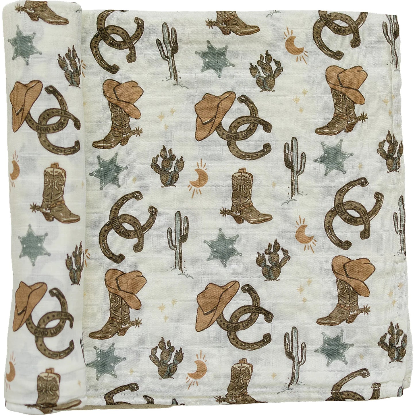 Cowboy Outlaw Muslin Swaddle