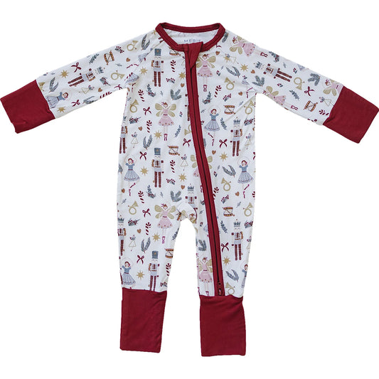 Red Nutcracker Bamboo Zipper Jammie