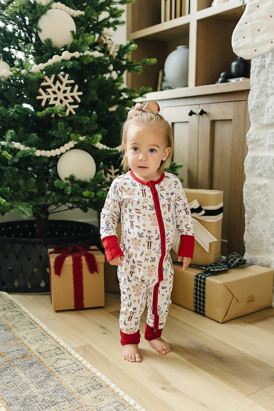 Red Nutcracker Bamboo Zipper Jammie