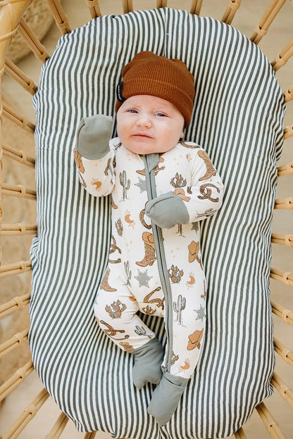 Cowboy Outlaw Ribbed Bamboo Zipper Jammies