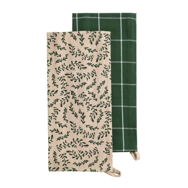 Pine Sprig White Christmas Towel Set