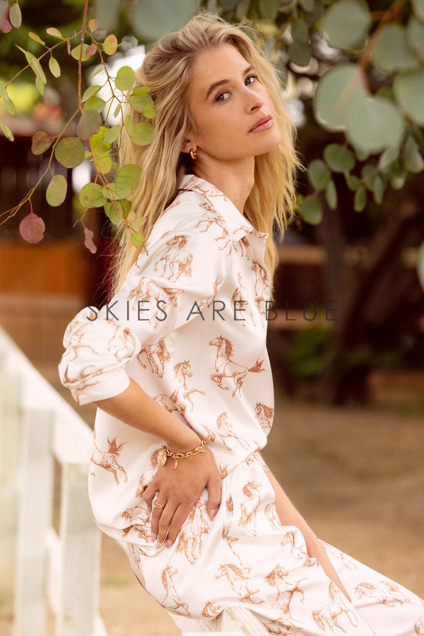 Horse Print Button Down