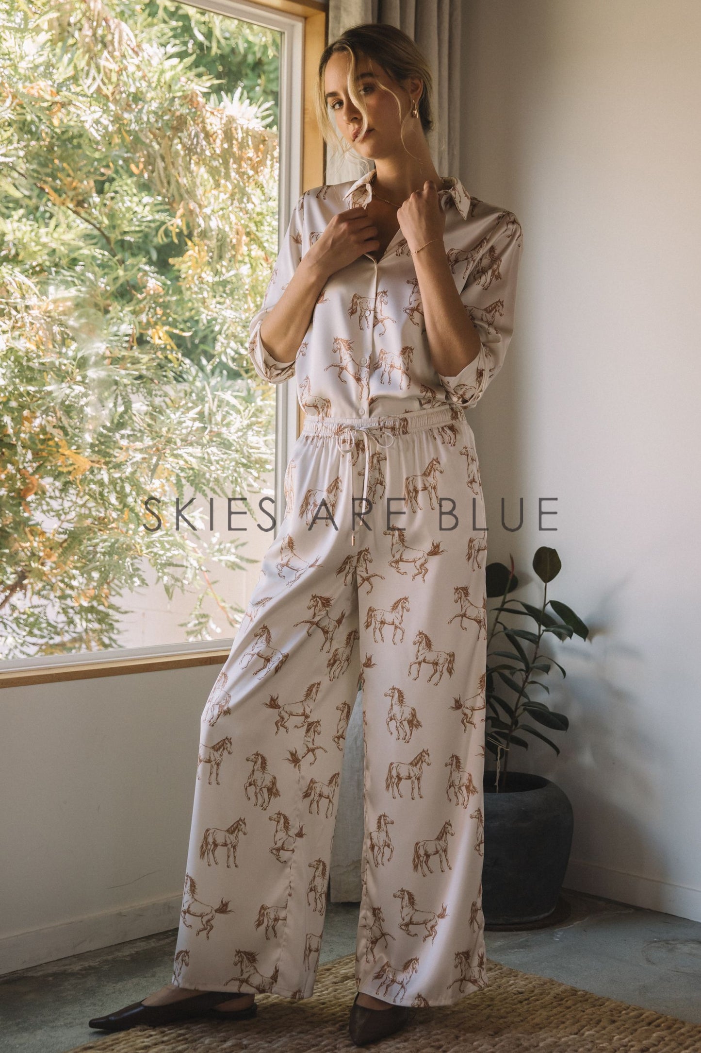 Horse Satin Lounge Pants