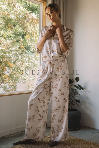 Horse Satin Lounge Pants
