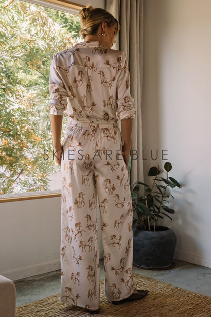 Horse Satin Lounge Pants