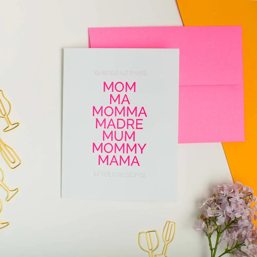 Mother by Many Names Letterpress Card