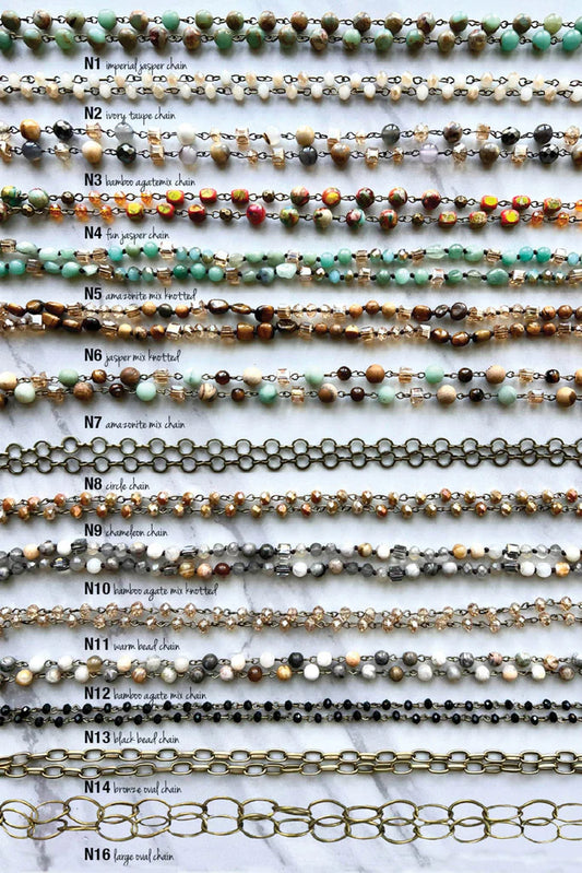 Dylan Collective Beaded & Bronze Long Necklaces