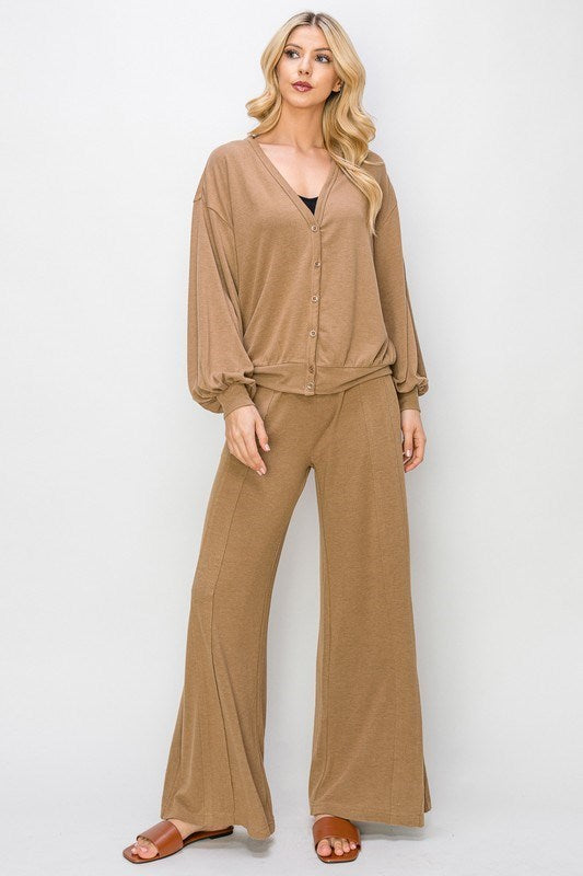 Mocha Ultra Soft Lounge Wide Pants