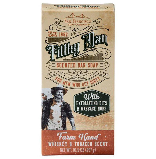 Farm Hand Whiskey & Tobacco 10oz Massaging Bar Soap