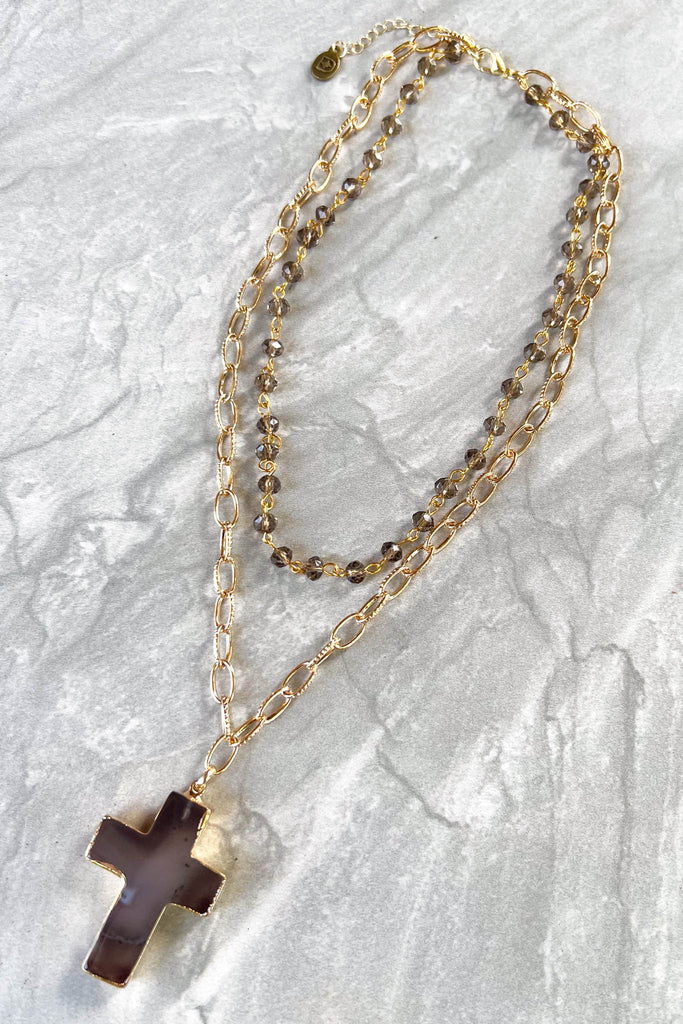 Eve Short Necklace in Grey