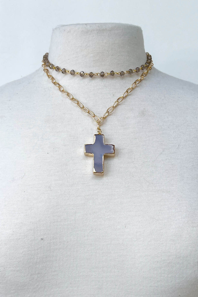 Eve Short Necklace in Grey