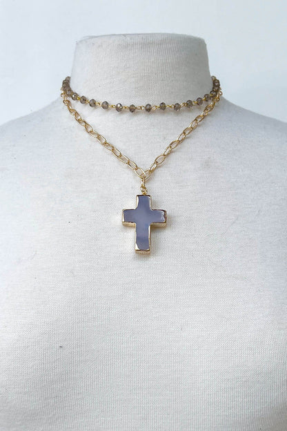 Eve Short Necklace in Grey