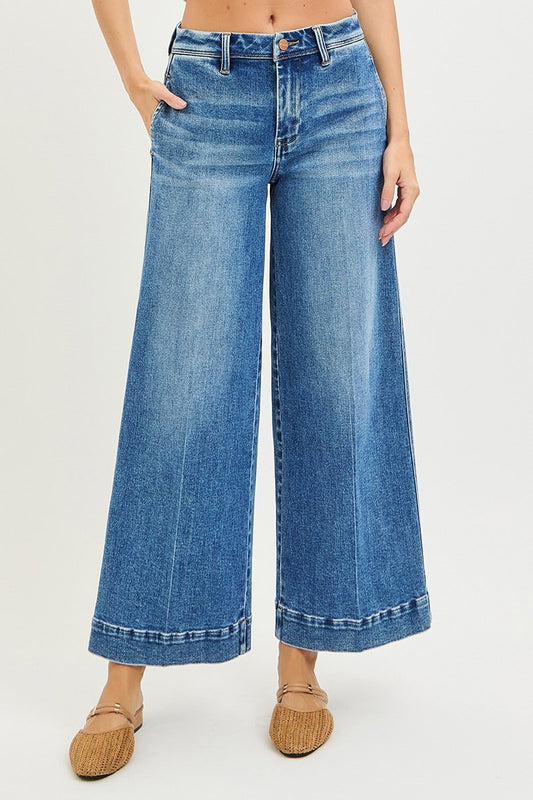 Slouchy Ankle Wide Leg Jeans