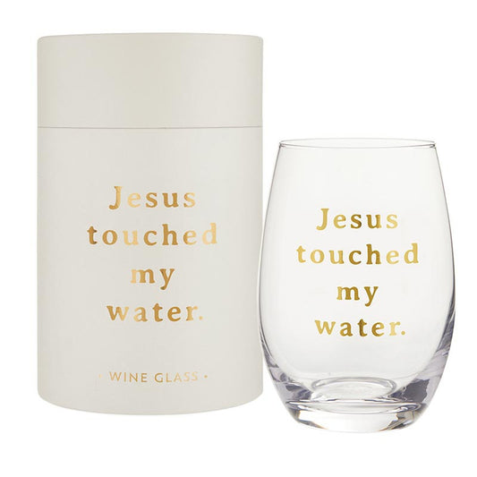 Jesus Water Stemless Wine Glass