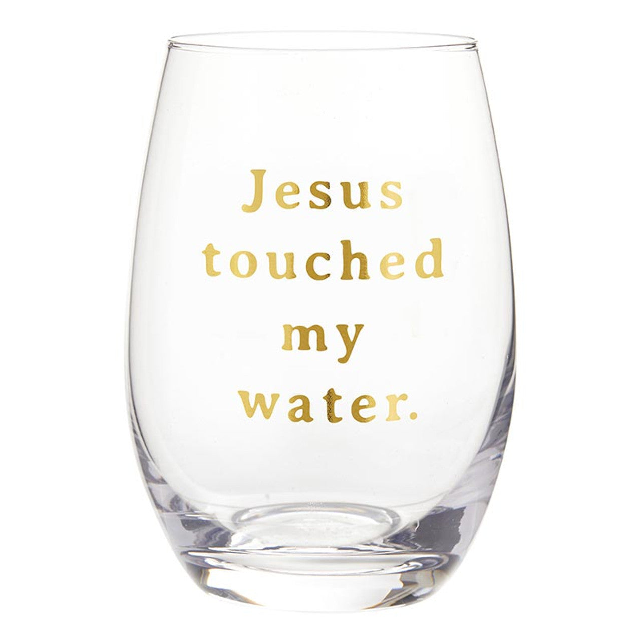 Jesus Water Stemless Wine Glass