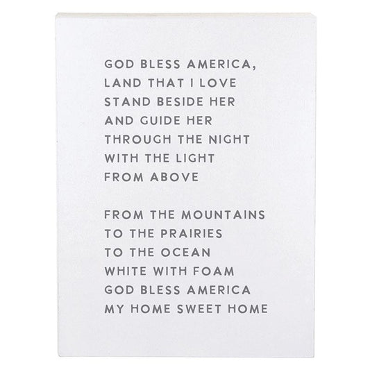 God Bless America Lyrics Wooden Sign