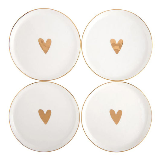 Heart Appetizer Plates - Set of 4