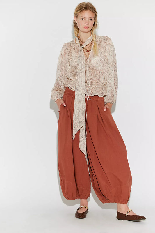 Moonflower Solid Balloon Pants in Canyon Sunset