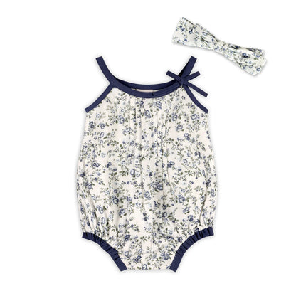 Gia Floral Muslin Romper & Headband