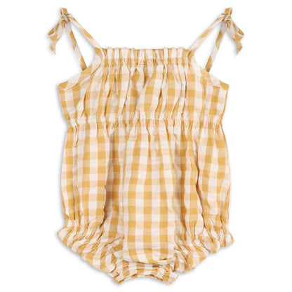 Lola Mustard Gingham Romper & Headband