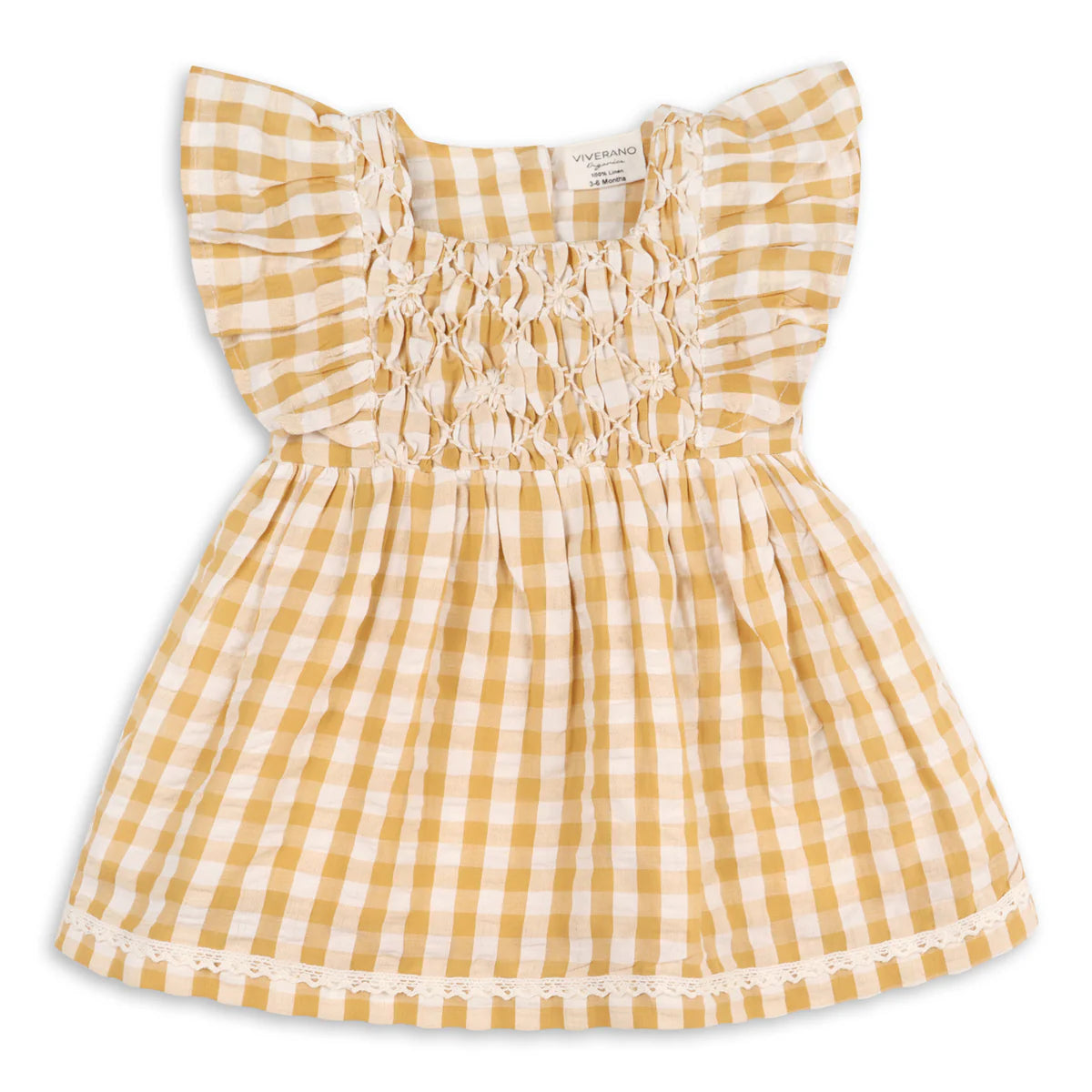 Alina Mustard Gingham Dress & Bloomers