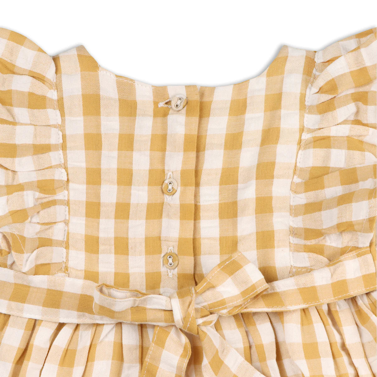 Alina Mustard Gingham Dress & Bloomers