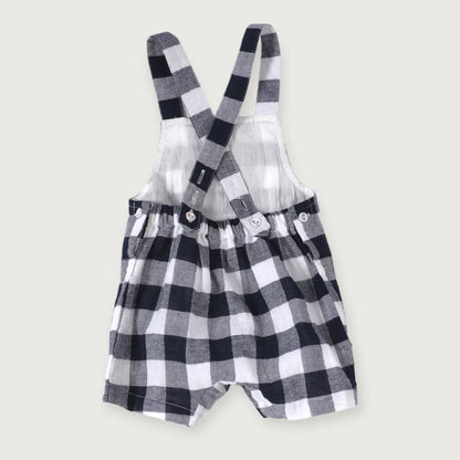 Raphael Navy Gingham Romper Set