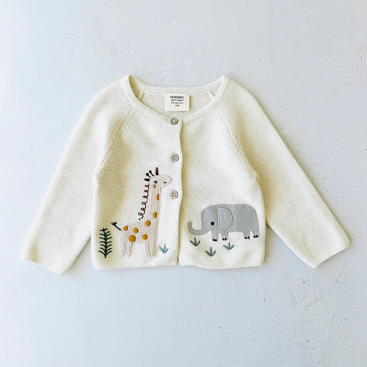 Animal Safari Embroidered Cardigan Sweater & Legging Set