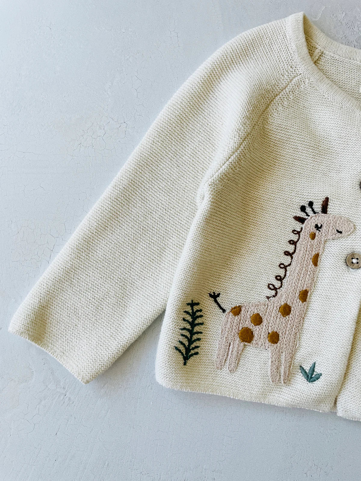 Animal Safari Embroidered Cardigan Sweater & Legging Set