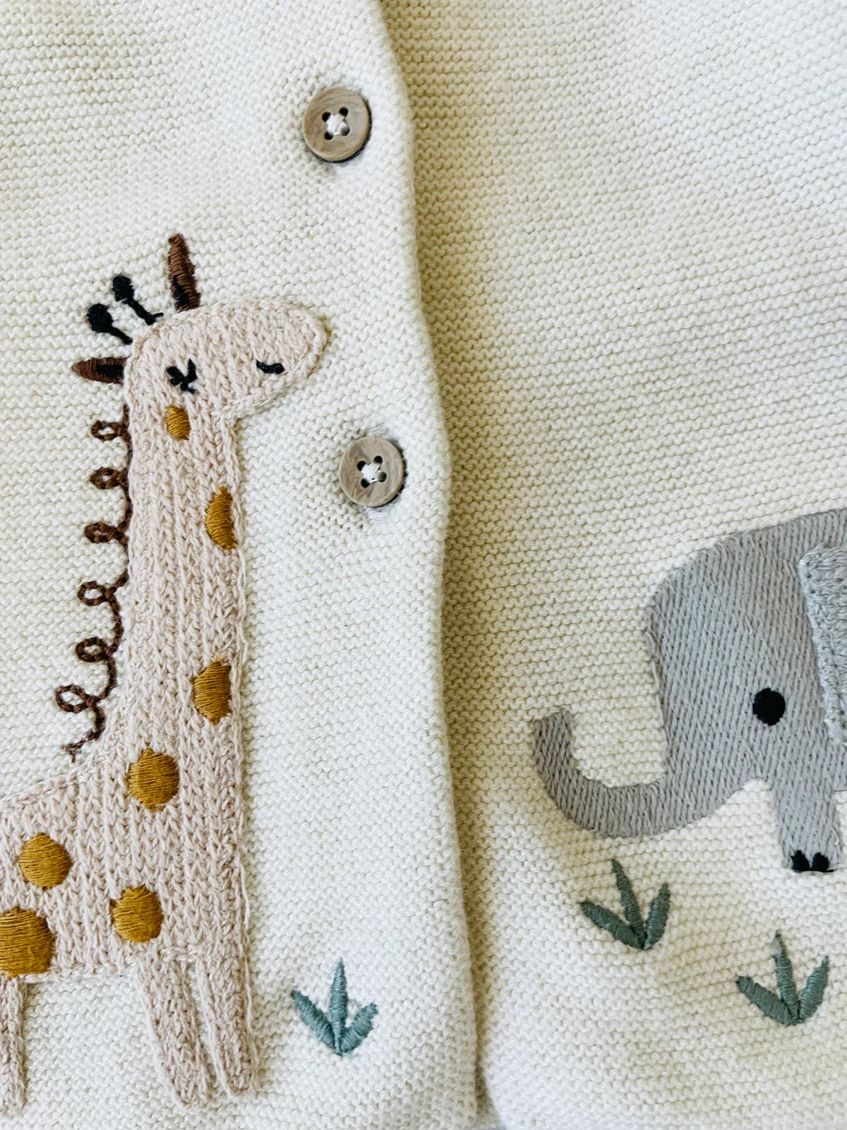 Animal Safari Embroidered Cardigan Sweater & Legging Set