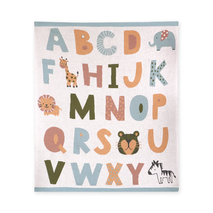 Alphabet Jacquard Sweater Knot Baby Blanket