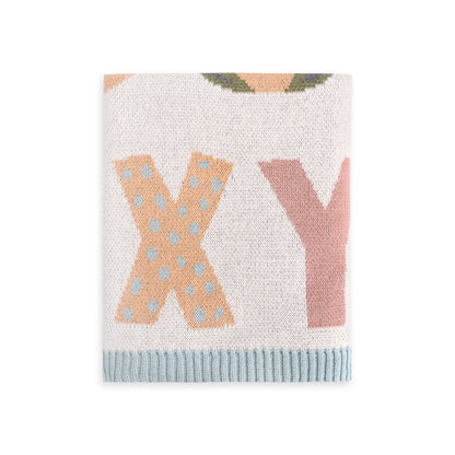 Alphabet Jacquard Sweater Knot Baby Blanket