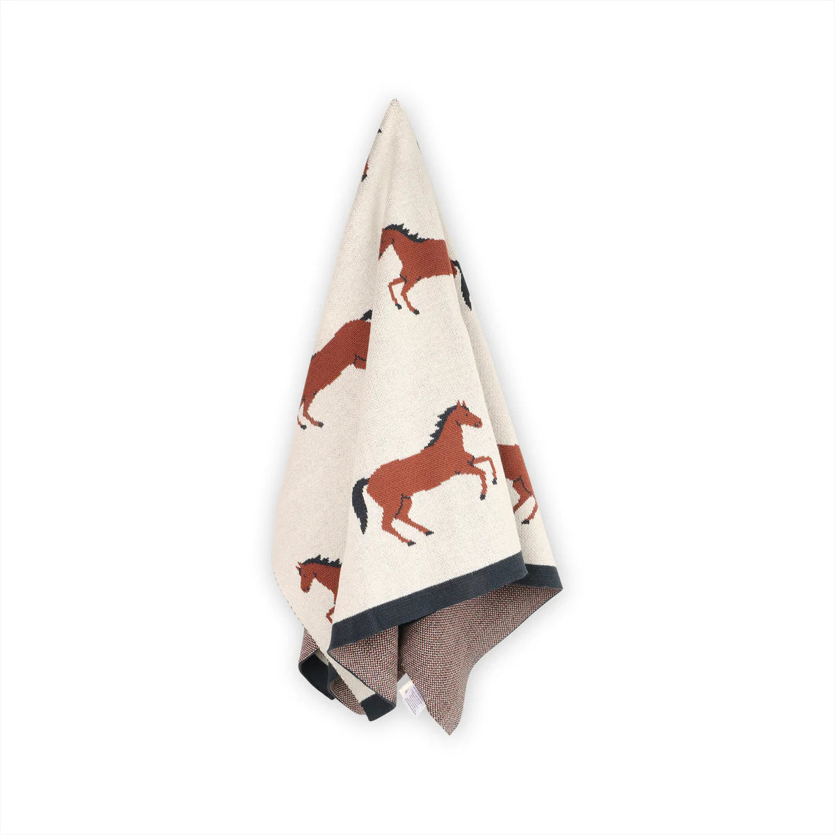 Horse Jacquard Sweater Knit Baby Blanket