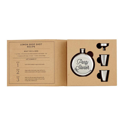 Party Starter Book Box Flask Set