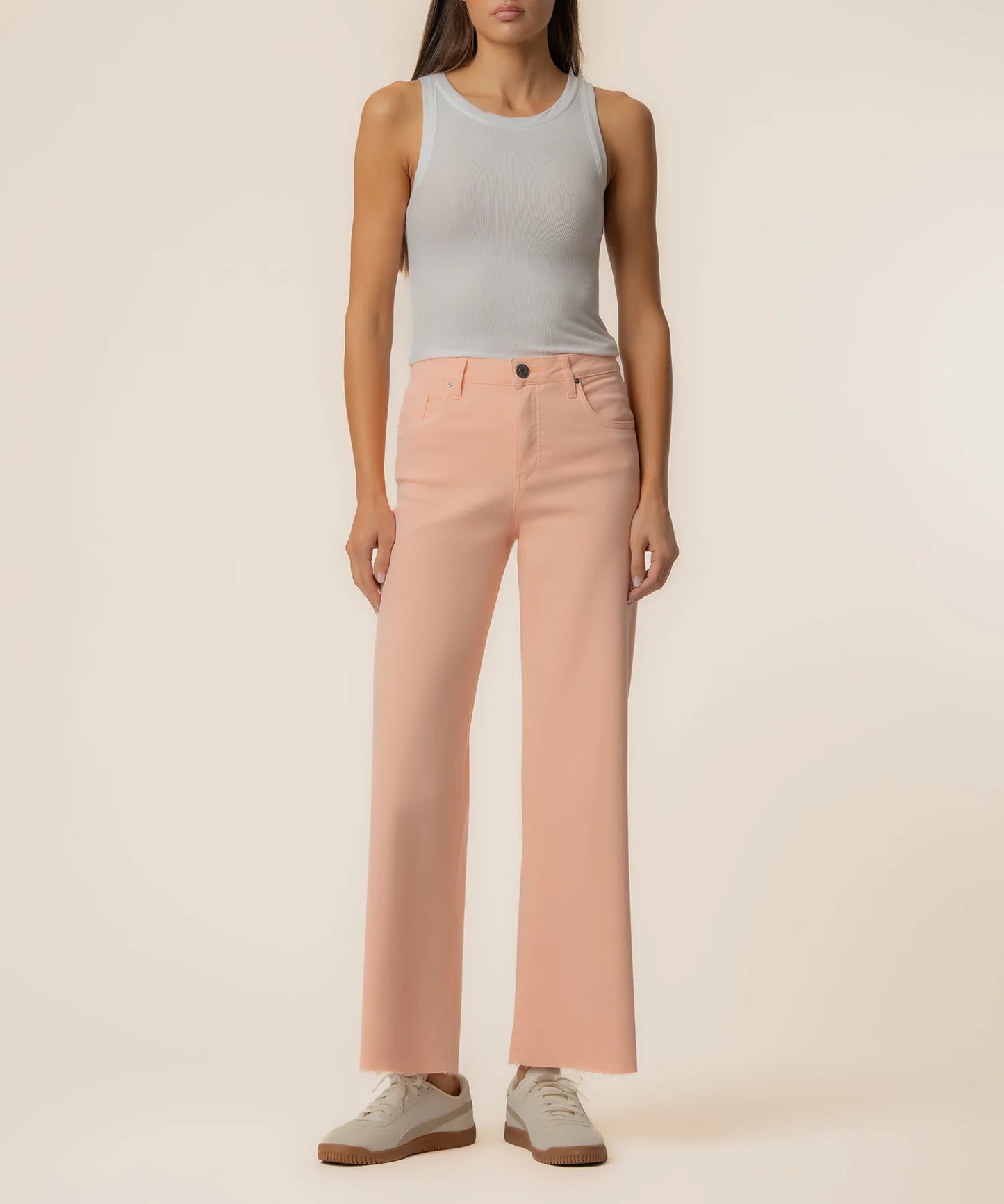 Meg High Rise Wide Leg Raw Hem