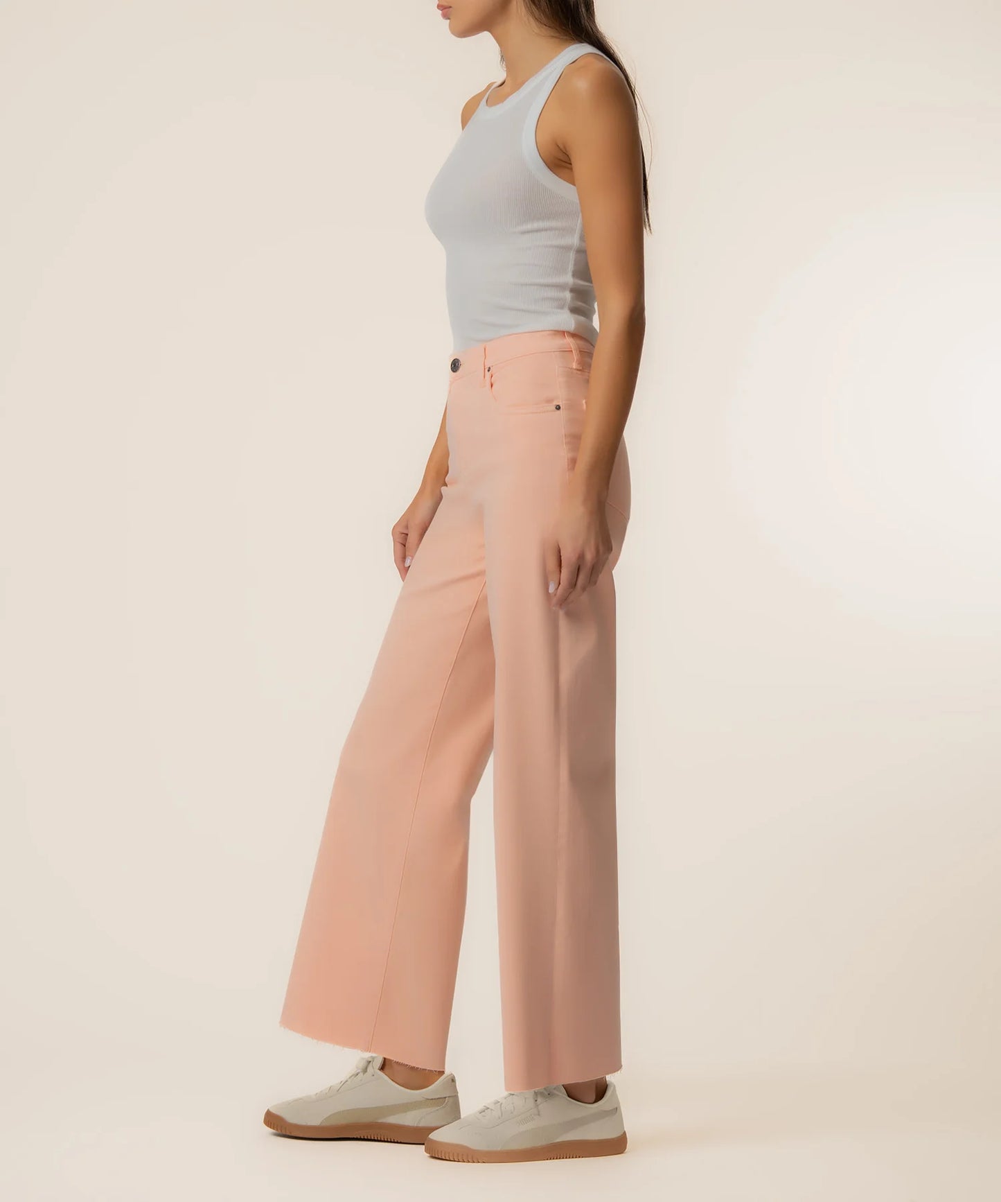 Meg High Rise Wide Leg Raw Hem
