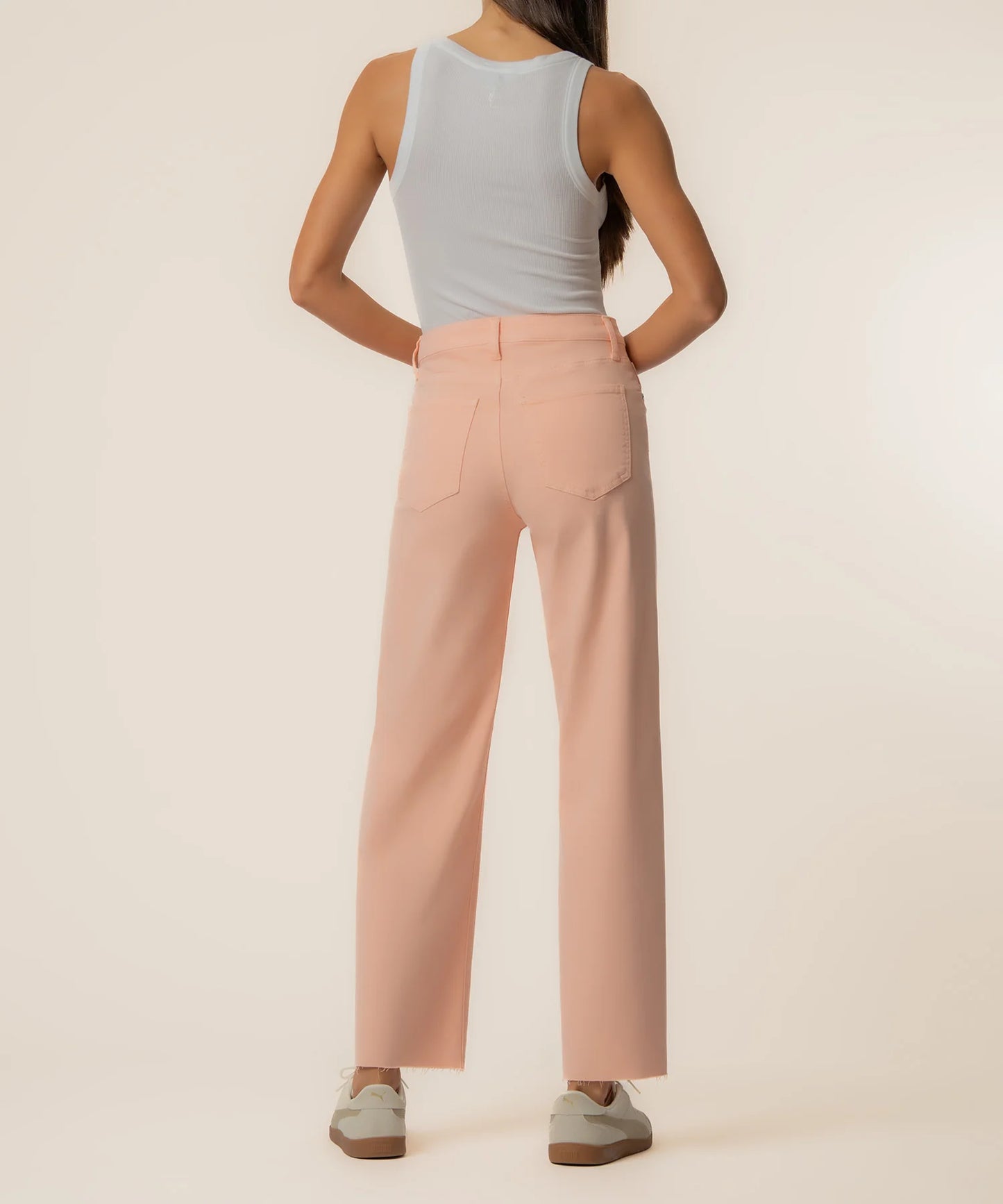 Meg High Rise Wide Leg Raw Hem