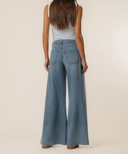 Blake High Rise Super Wide Leg with Patch Pockets Raw Hem